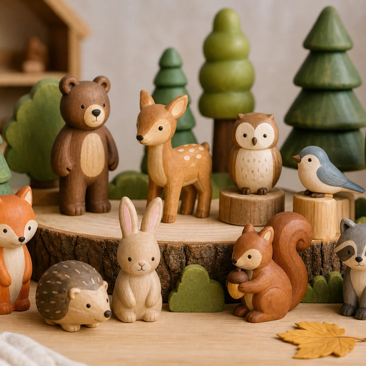 Wooden Trees Set of 3